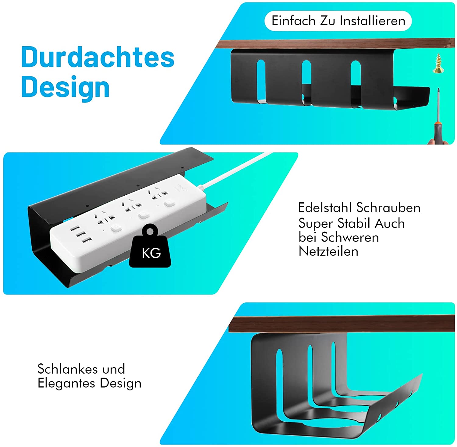 Single Tier Cable Organizer Tray for Functional Cable Management on Home Office Desk