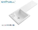 SWBG900L Left Hand Hot Sale Artificial Stone Basins Glossy White Washing Hand