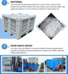 Standard sizes HDPE large collapsible plastic pallet box, Heavy duty industry