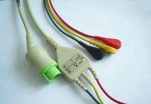 Wholesale Snap Ends One Piece Kontron ECG Cable IEC Standard 3 Leadwires 12P from china suppliers