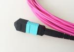 Violet Color OM4 Patch Cord , MTP / MPO To LC 40G Fiber Optic Patch Cable