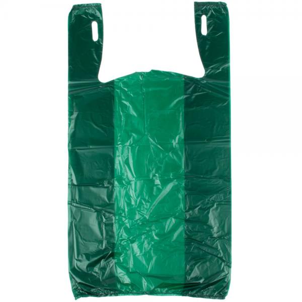 Quality Green Color Grocery Shopping Bags , Plastic Tee Shirt Bags Environmental Friendly for sale