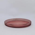 Chili And Brown Glass Bathroom Accessories Round Shape With Diamond Checker