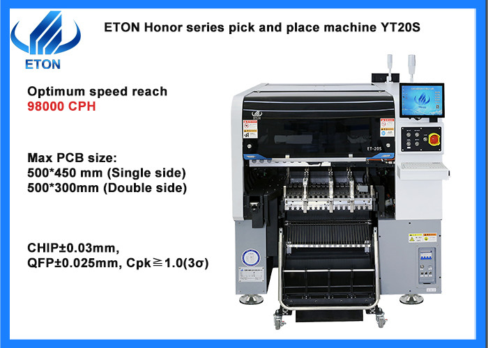 High Precision LED Bulb Pick And Place Machine 98000 CPH 10 Heads For 0201 Components