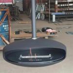 Indoor Black Real Flame Roof Mounted Hanging Cocoon Ethanol Fireplace