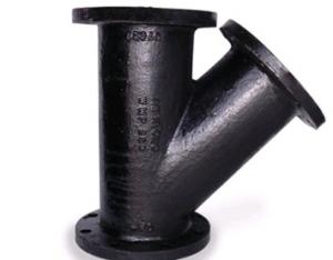 China 45 Degree Ductile Iron Pipe Flanged Fittings Y Type Lateral Tee Pipe Fitting on sale