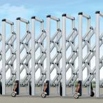 Aluminum Electric Retractable Collapsible Gate Auto Residential Door