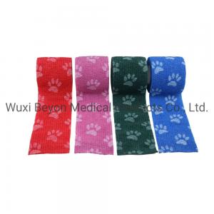 China Fixation OEM Cohesive Bandage Patterned Cohesive Wrap Vet Flexible Self-Adhesive on sale