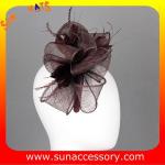 0919 hot sale fashion brown sinamay fascinators hats and caps with veil ,Fancy