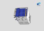 USB 3.0MM A TYPE 18PIN FEMALE.RIGHT ANGLE DOUBLE DECK Gold-Plated BLUE