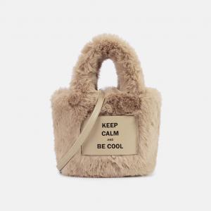 Wholesale Fashion Winter Warm Plush Tote Bags For Women Shoulder Crossbody Bags Trend Designer Fluffy Faux Fur Handbags and Purses from china suppliers