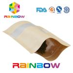 Brown Kraft Paper Customized Paper Bags Doypack k Dry Food Packaging Bag With