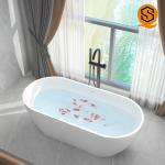 Regular bathtub oval model matte white artifcial stone bathtub for hotel,