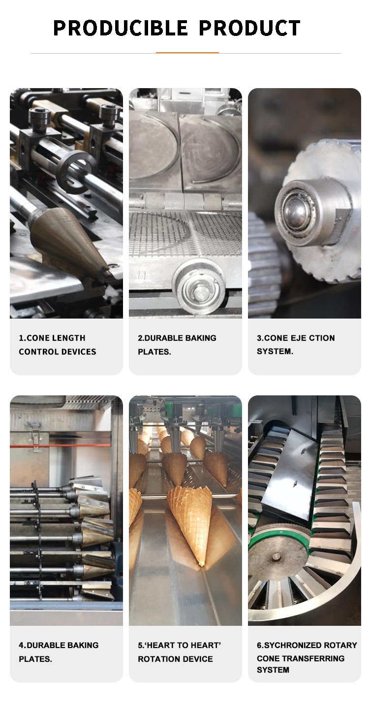 Winding System Ice Cream Waffle Cone Making Machine 10Kg / Hour 2.0hp 1.5KW