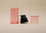 Clear Red Airless Dispenser Bottles Black Pump 30ml 50ml 80ml Optional Volume