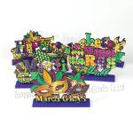 Natural Large Mardi Gras Wooden Decorations with Comedy Tragedy Face Mardi Gras