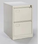 White Metal Two Drawer Lockable Filing Cabinet , Small Metal File Storage