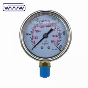 China Glycerine Pressure Gauge Manometer 100mm Bottom Pressure Meter For Oil And Gas on sale