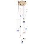 Antique glass star moon starry sky pendant lamp bedroom bedside lamp staircase