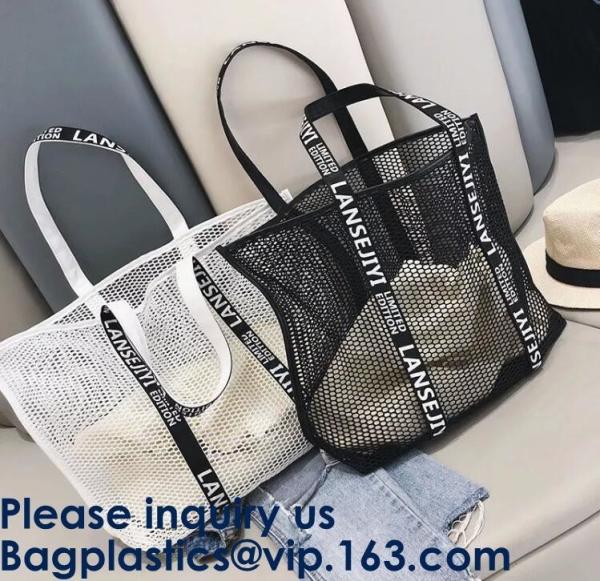 Mesh Beach Bags Totes, Extra Large Pockets, Oversized Big Duffle Bag, net bags,