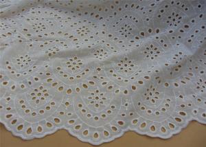 China Chemical Vintage Eyelet 100% Cotton Lace Fabric For Lady Shirt And Suit Anti Static on sale