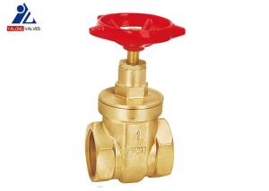 Wholesale Female X PTFE Brass Gate Valve ISO9001 Red Aluminum Handle from china suppliers