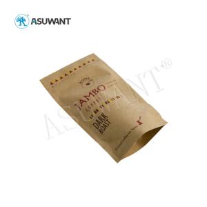 Wholesale Smell Proof Custom Printed Kraft Paper Bags , Brown Paper Zip Lock Bags For Coffee from china suppliers