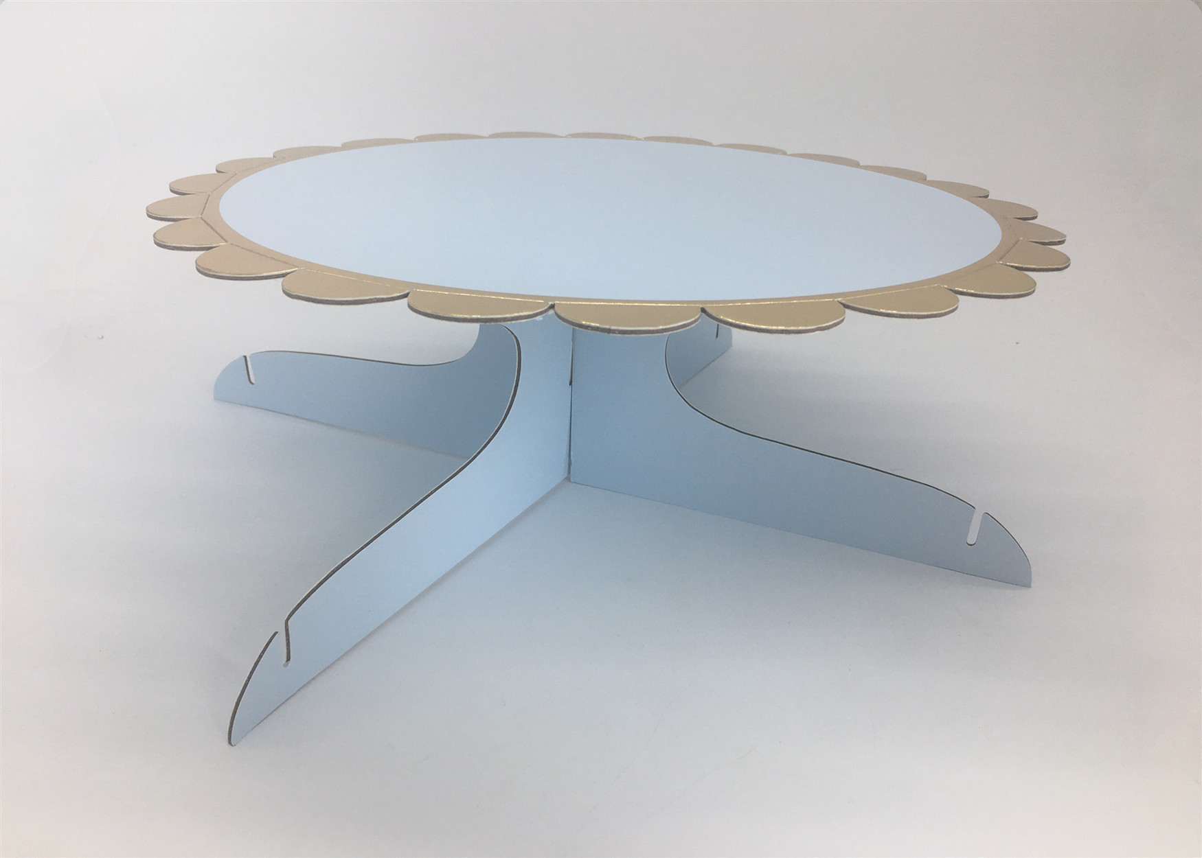 Custom Disposable Party Table Decorations One Tier Blue Paper Cake Stand