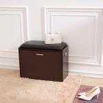 MDF Melamine Entryway Shoe Bench Living Room 24.8" Length With PU Stool