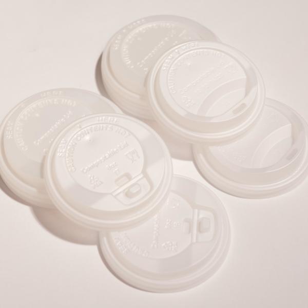 Customizable Disposable PLA Plastic Cup Lid 6oz 8oz 12oz Cold / Hot Coffee