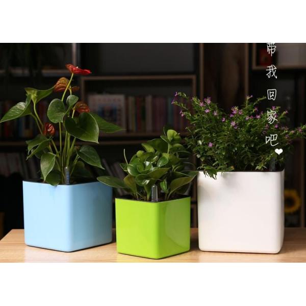 14cm Plastic Cube Self Watering Pots For Houseplants