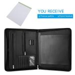 Professional Leather Business Portfolio Zipper Closure With 11 Inch Tablet