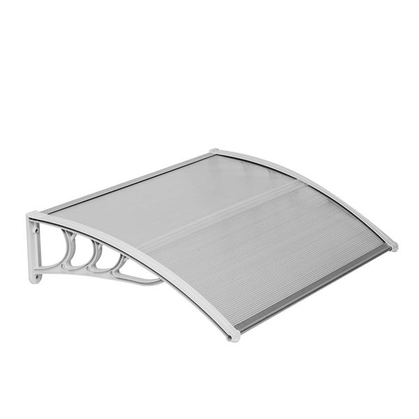 Transparent Outside Door Canopy , Polycarbonate Sheet Awning White Holder
