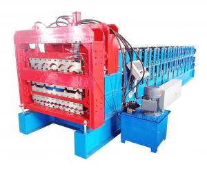Wholesale Steel Glazed Trapezoidal IBR Corrugated Roof Tile Three Deck Roll Forming Sheet Machine from china suppliers