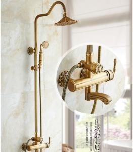 Wholesale Retro Bronze Carved Wall Mounted Rain Shower Faucets from china suppliers