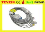 HP Medical ECG Cable One piece 5 leads ECG Cable with Snap, AHA,1K ohm, Round