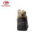 Suede Leather Brown Steel Toe Work Sneakers For Hard Place Steel Cap Safety