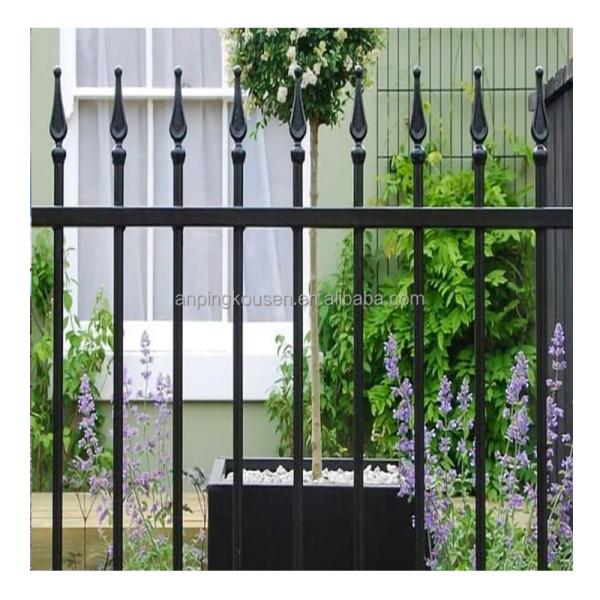 6ft 8ft Spear Top Metal Fence Panels Wrought Iron Railing Fence for Villa