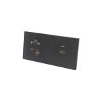 Stainless steel multimedia wall mount media plate electrical wall socket with