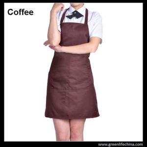 Wholesale Dirty resistant coffee color unisex working apron with 2pockets for coffee shop waiters from china suppliers