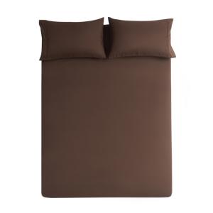 Wholesale Double / Queen Size 4 Piece Bedding Set Solid Coffee Color For Bedrooms from china suppliers