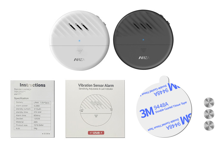 Sensitivity Adjustable Door Security Alarms Ultra Thin Round Type