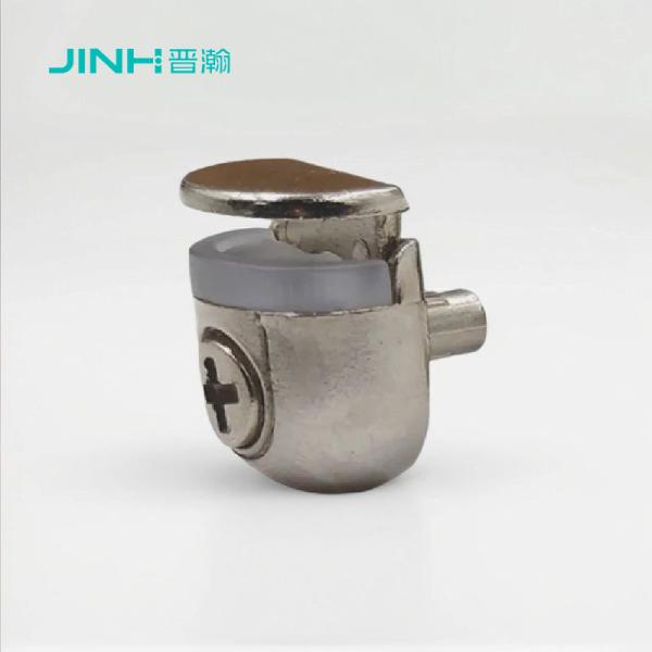 Nickel Plated Semi Circular Glass Panel Clips For 3-9mm Thickness Glass In Zinc