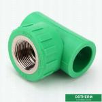 Din8077 / 8078 Ppr Pipe Fittings , Green Female Threaded Tee Good Impact