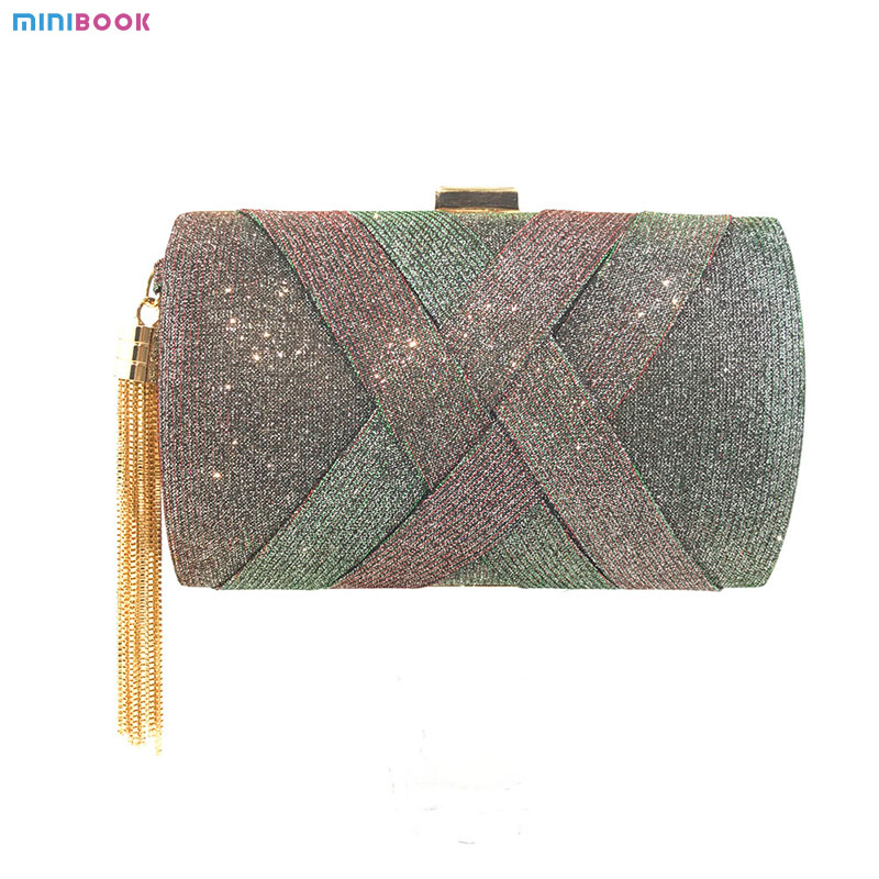 Low MOQ Mix Models Satin Ladies Diamante Party Purses Bridal Handbags For Women Luxury