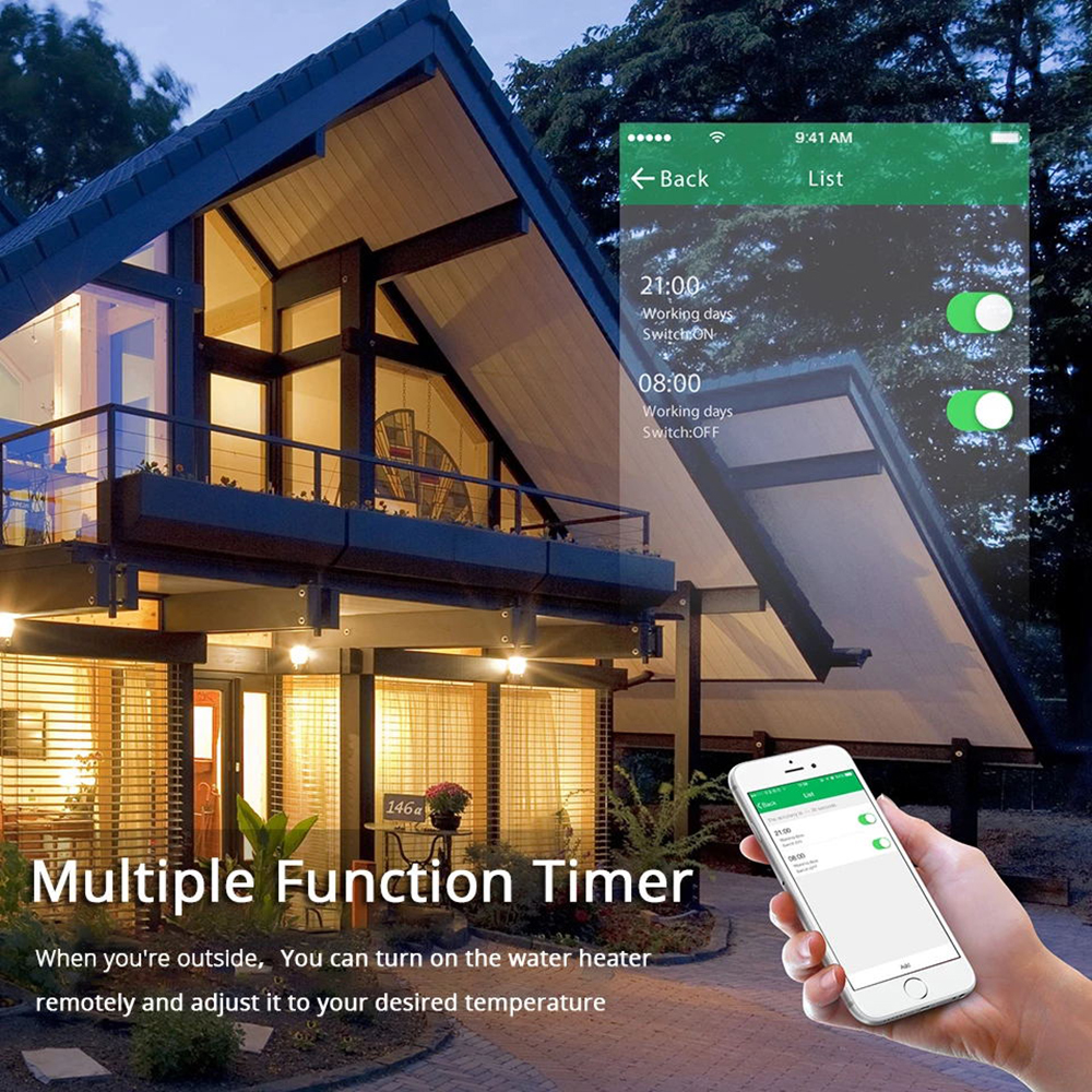Glomarket Smart Home Remote Voice Control Touch Panel Water Heater Switch Tuya Wireless Wifi Boiler Switch