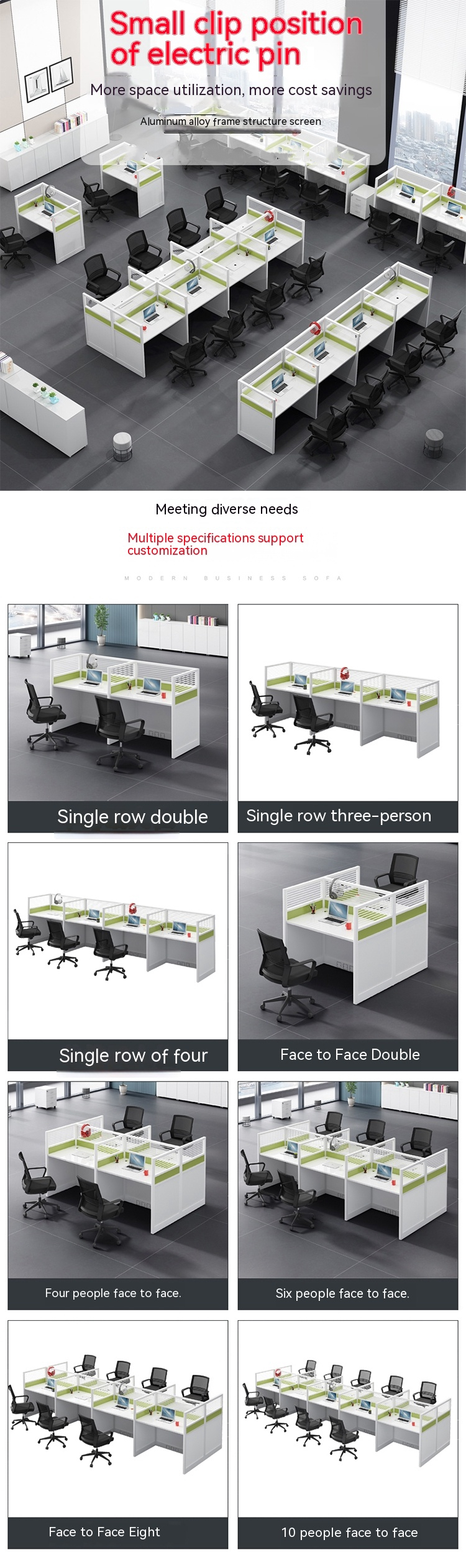 Modernity Style Private Domain Desk and Chair Set for Staff Independent Workstation