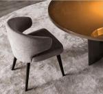 Wooden Leg Velvet Upholstered Wing Backrest Dining Chair for Comfortable and