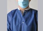 Elastic / Knitted Cuff Disposable Safety Coveralls Medical Gown With V Collar