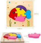 Unisex Toddler Wooden Puzzle Animal Patterned Baby Educational Toy
